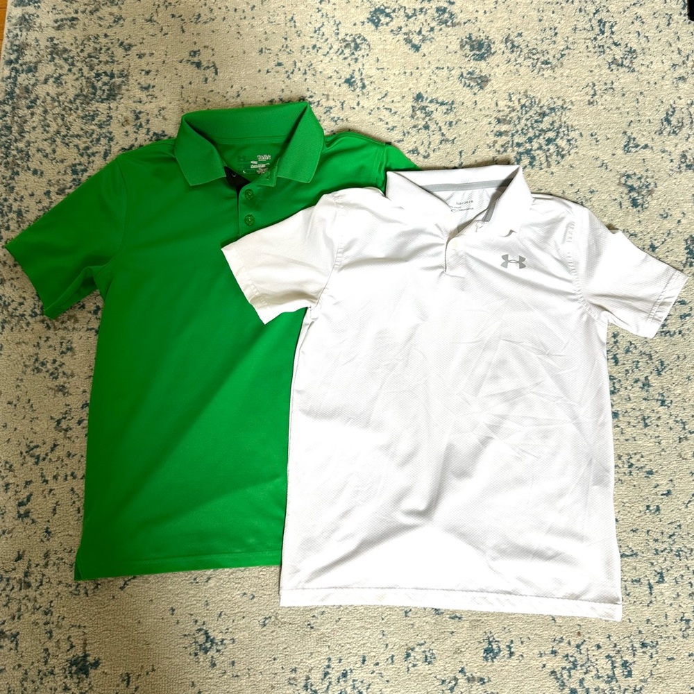 Under Armour Boys Polos Golf Shirts Set of 2